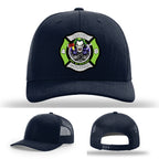 North Strabane firefighter hat with detailed leather patch