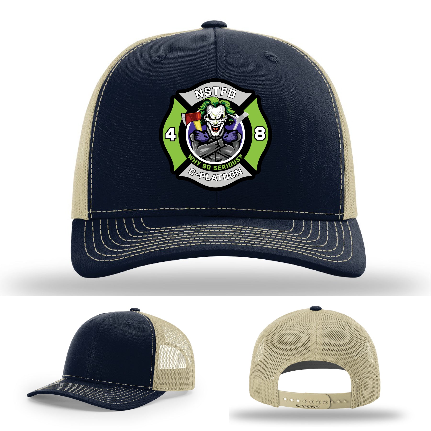 Firefighter hat with joker design for North Strabane FD