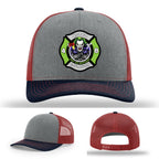 Firefighter hat with C-Platoon joker emblem North Strabane