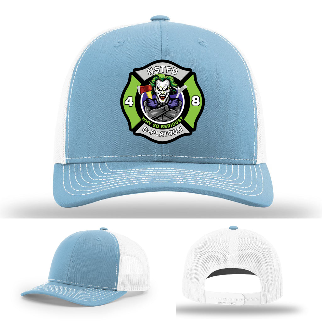 Leather patch firefighter hat representing North Strabane