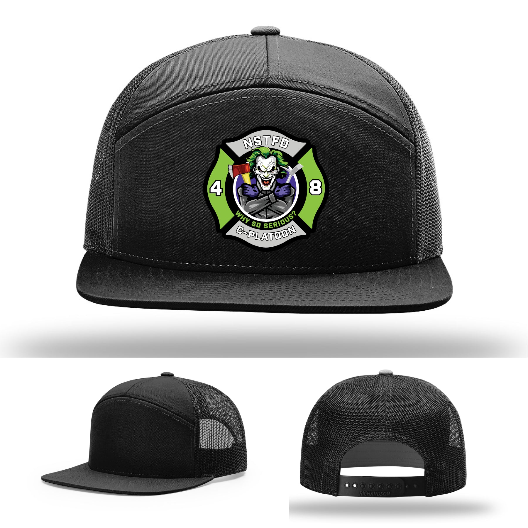 North Strabane fire department hat with custom patch artwork