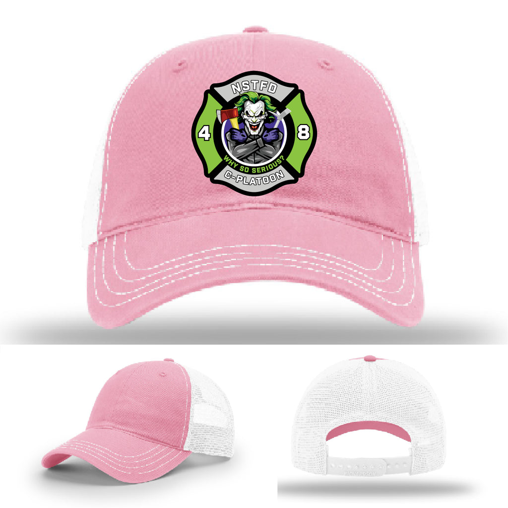 Custom fire department hat with North Strabane joker art