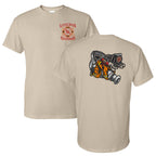 Nozzle Cowboy Tee featuring fire helmet skull design bunker gear detail and durable graphic print for daily wear