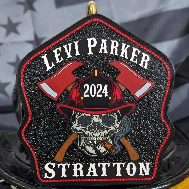 Ole Salty firefighter helmet front customizable with text and colors