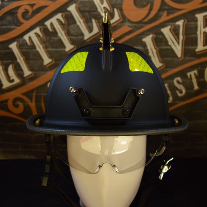 Closeup of Pacific F18 helmet shell and features