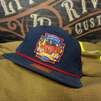 Paramus Fire Department leather patch firefighter hat with Eastside Misfits design