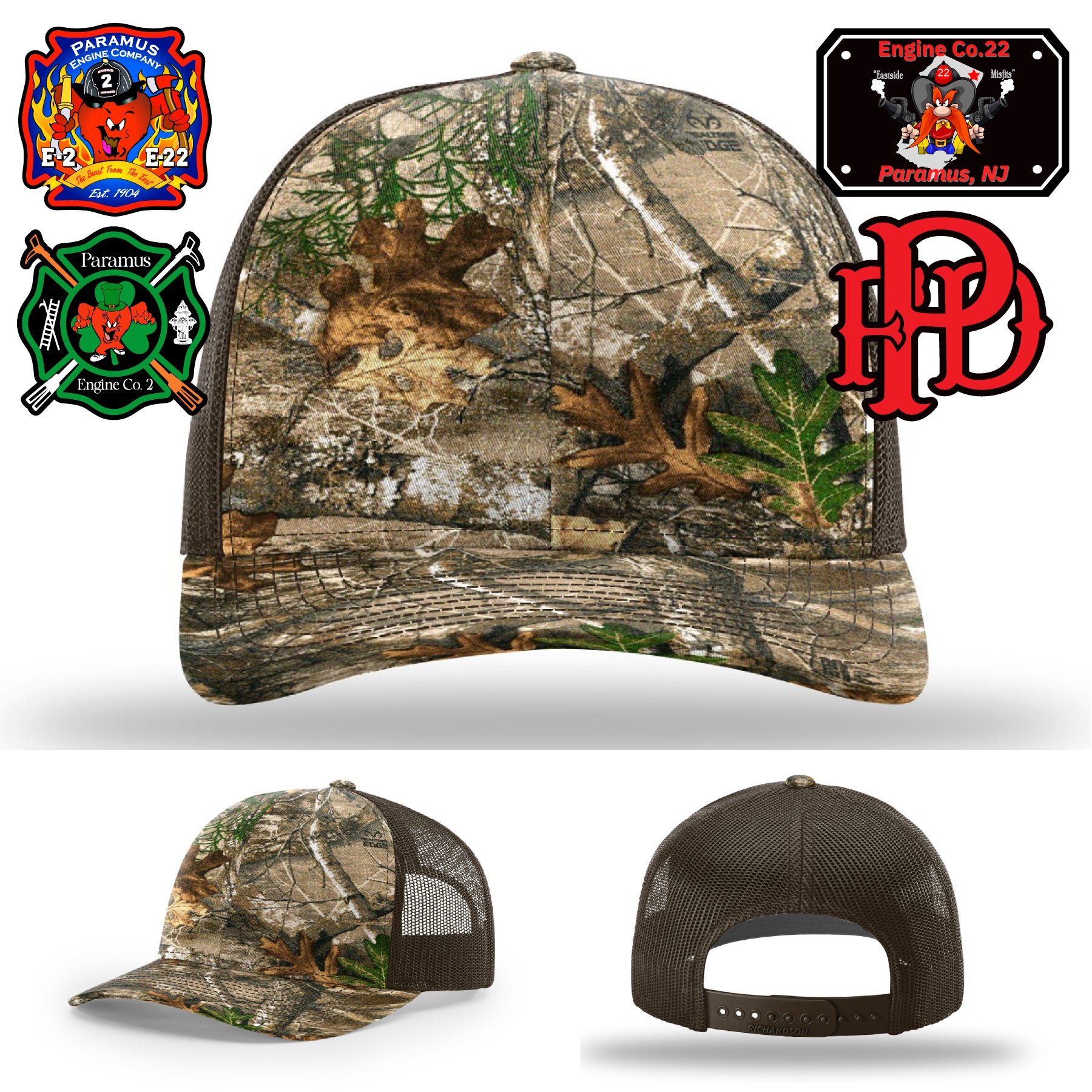 Station pride firefighter hat with Paramus leather patch