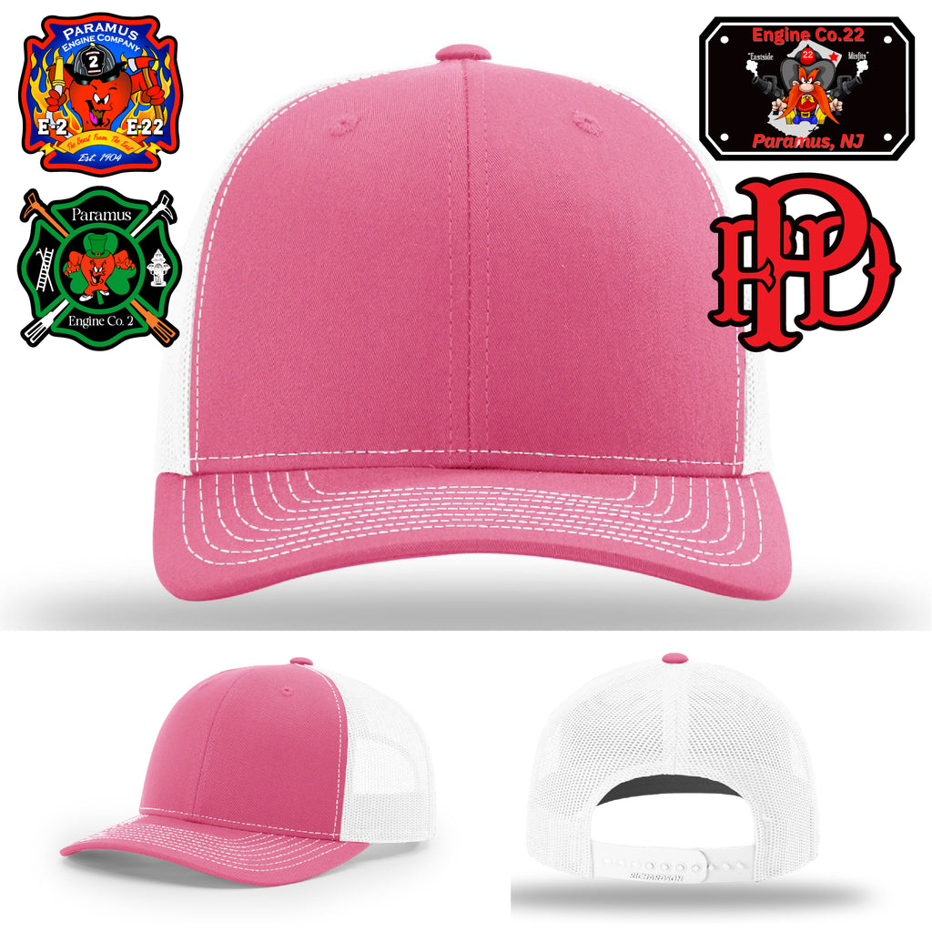 Paramus firefighter hat featuring Engine Co. 2 leather patch