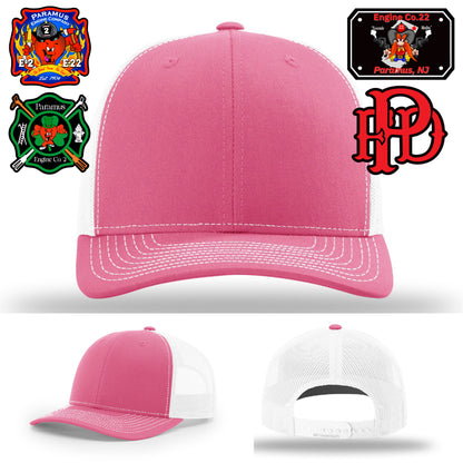 Paramus firefighter hat featuring Engine Co. 2 leather patch