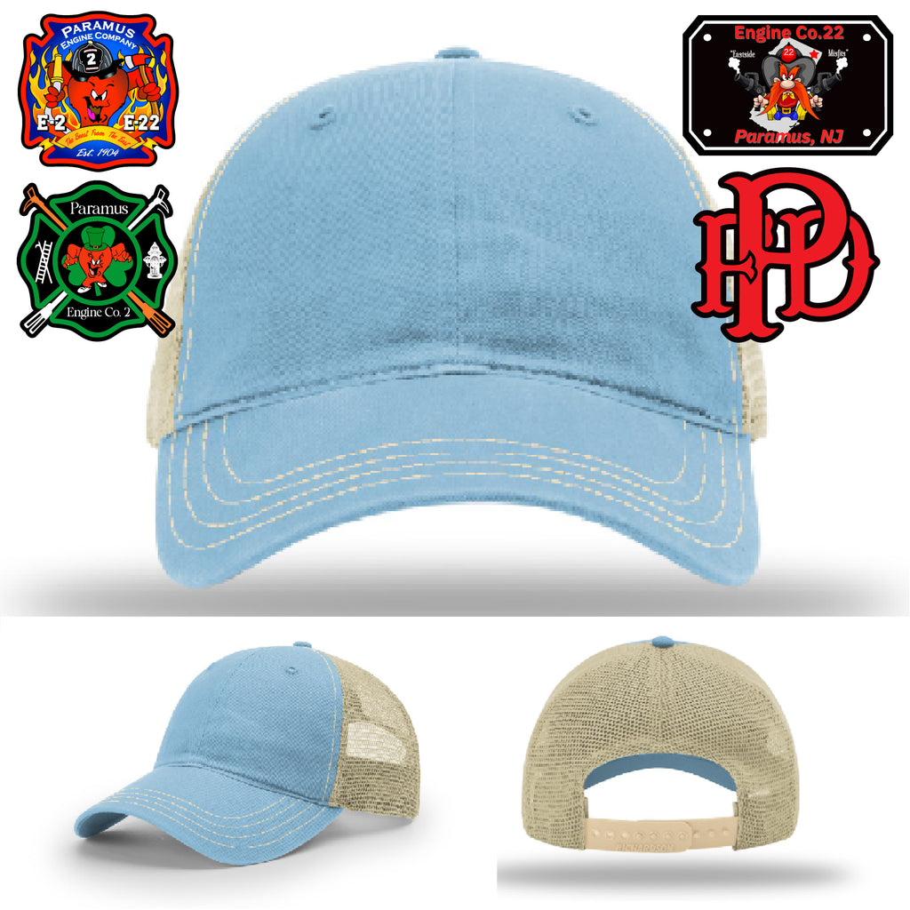 Leather patch hat for Paramus Fire Department firefighters