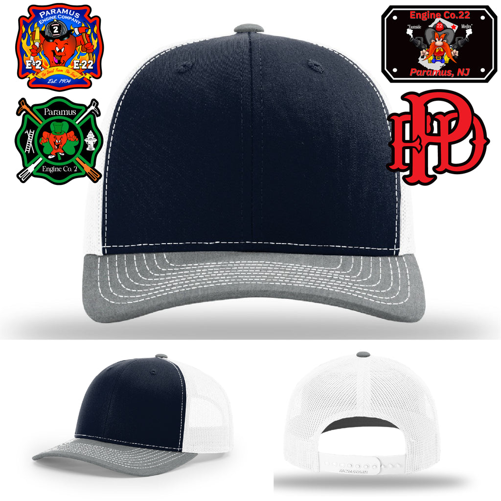 Paramus firefighter pride hat with PFD Scramble design