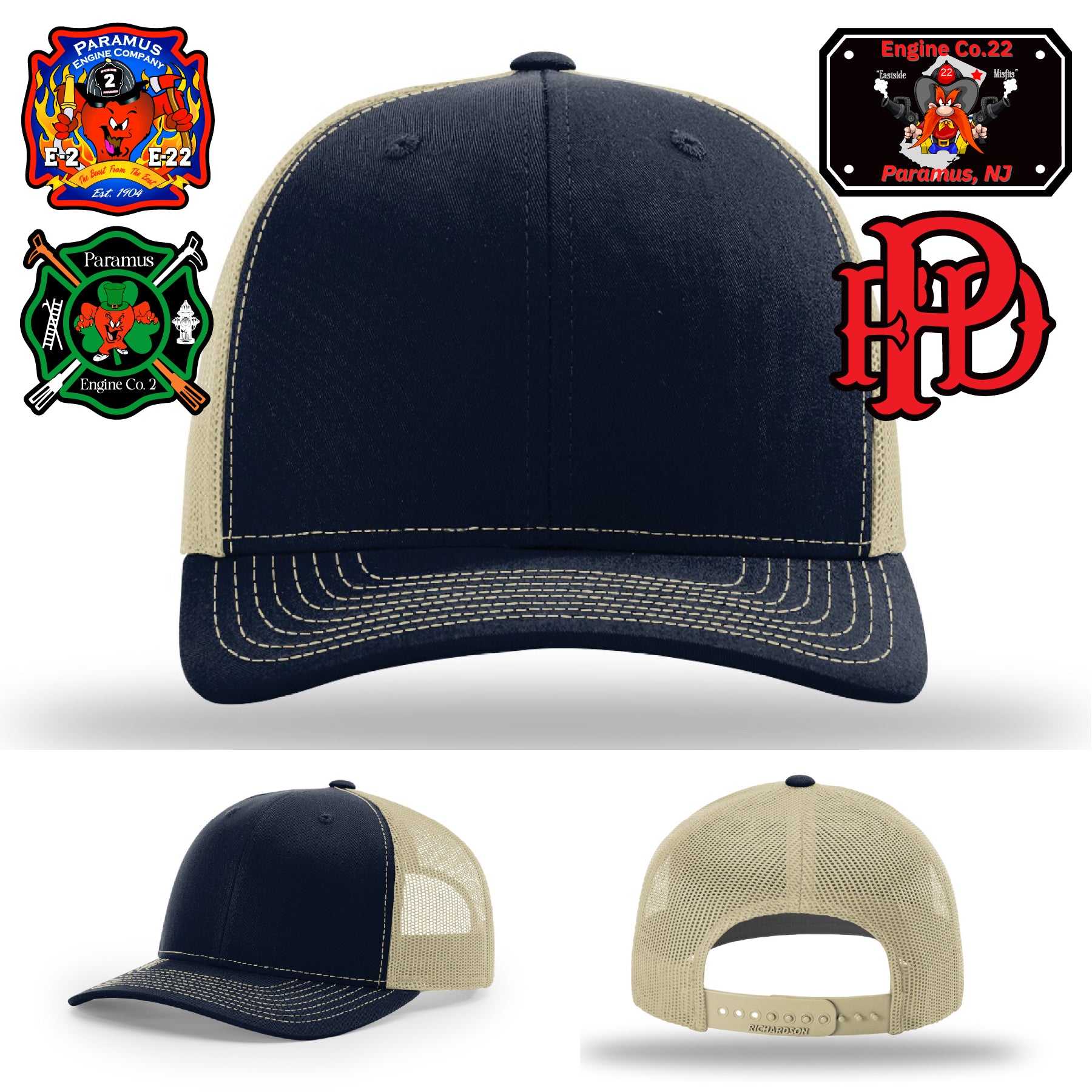 Authentic leather patch hat for Paramus firefighters