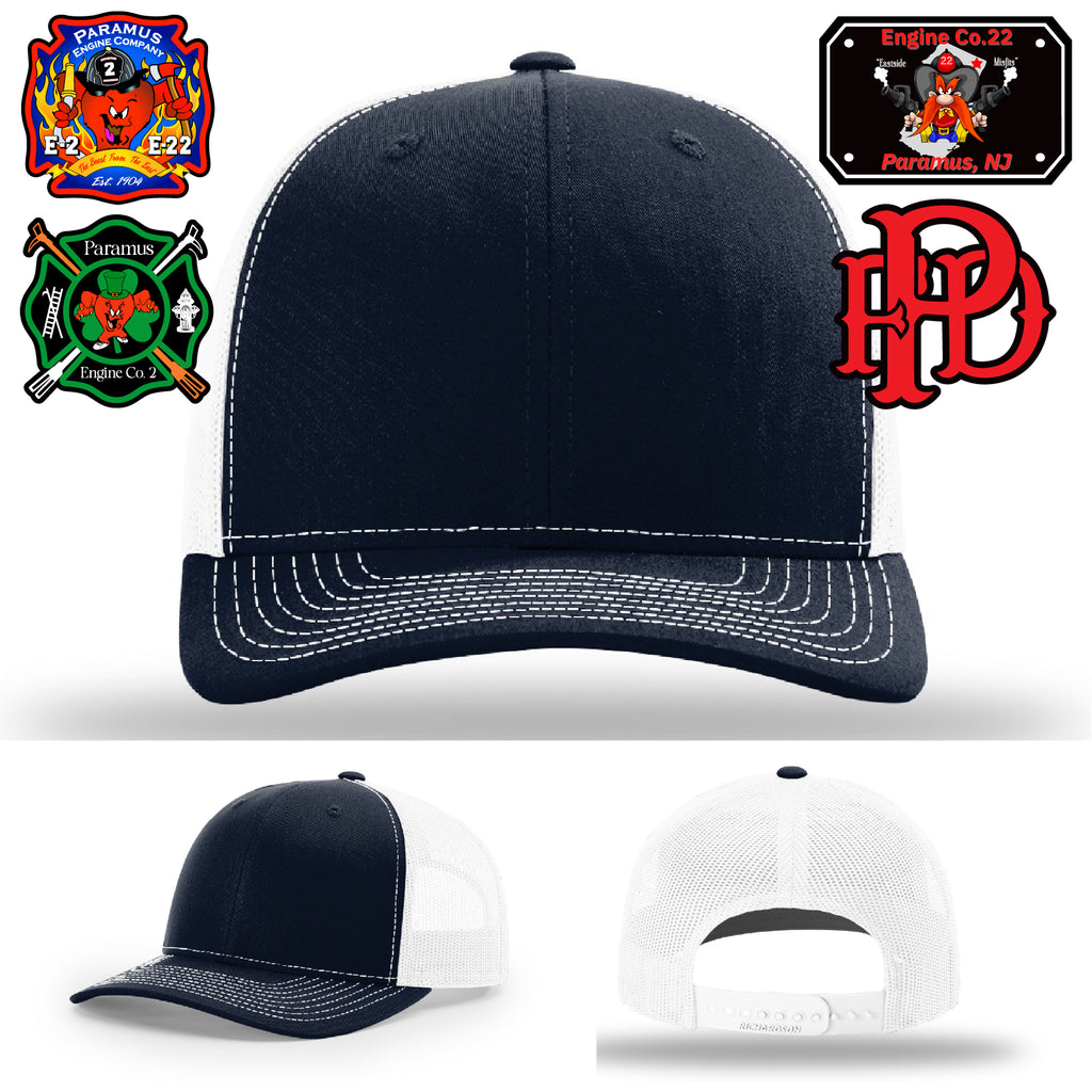 Firefighter hat with Eastside Misfits Paramus patch design