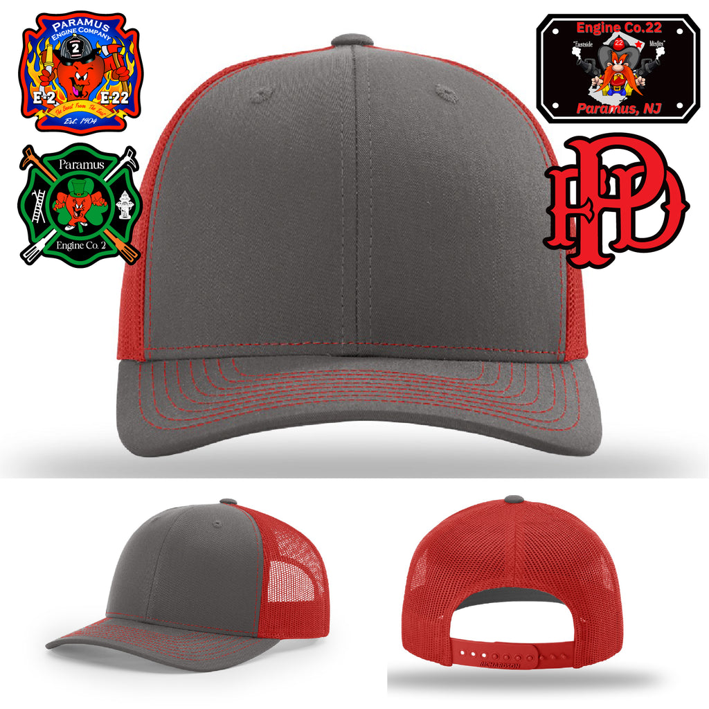 Engine Co. 2 Paramus Firefighter custom leather patch hat