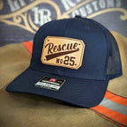 Customizable passport style leather firefighter hat