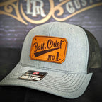 Custom firefighter gear hat with passport leather patch