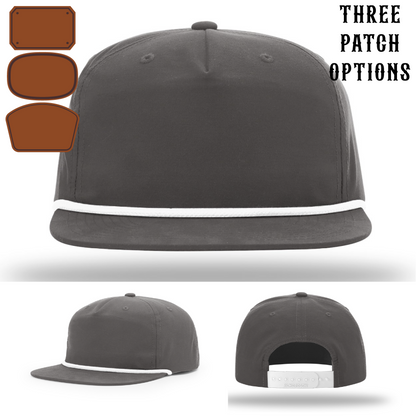 Station hat with three customizable passport leather patch variations