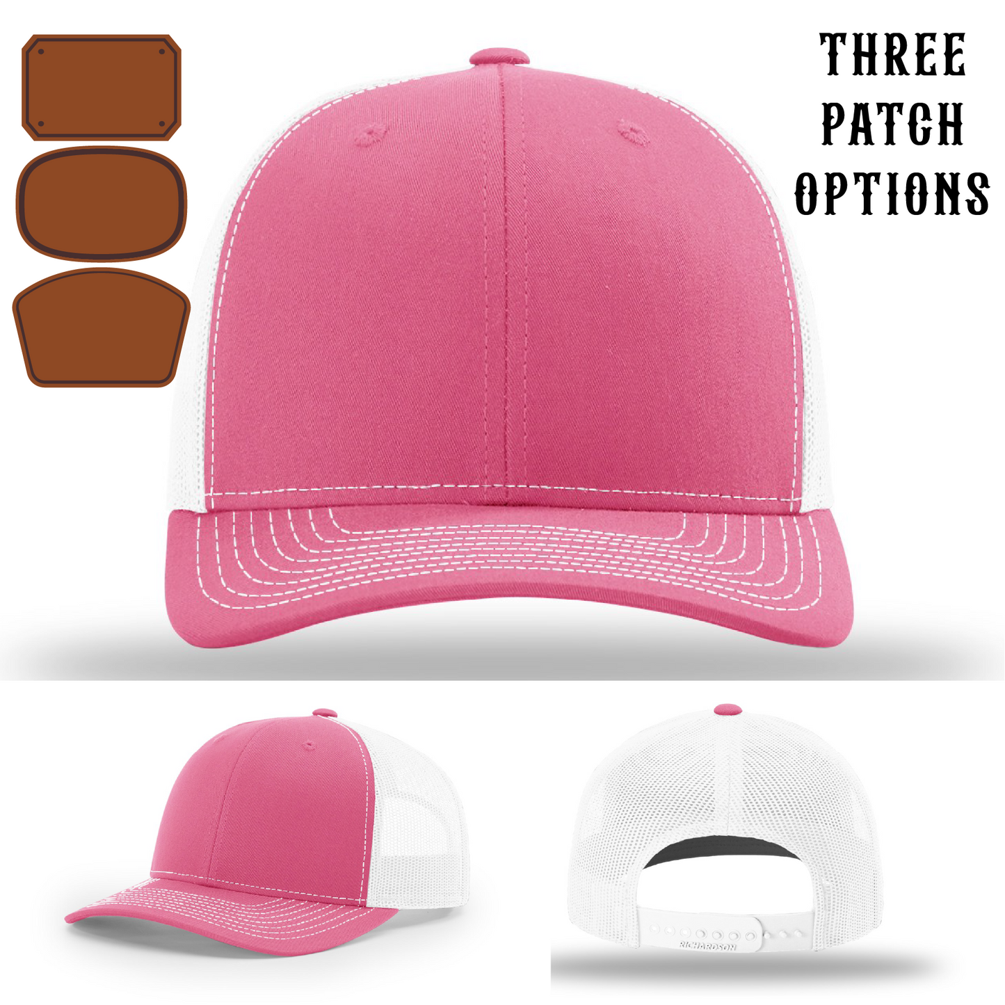 Firefighter gear hat showing three front facing passport patch shapes