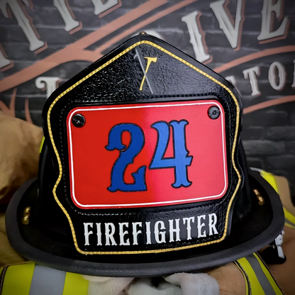 Real leather firefighter helmet shield built tough with passport style fire service look