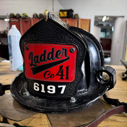 Custom ladder companny passport helmet shield