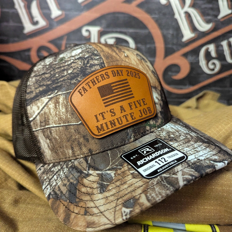 Firefighter pride hat with passport style patch showing crew or department