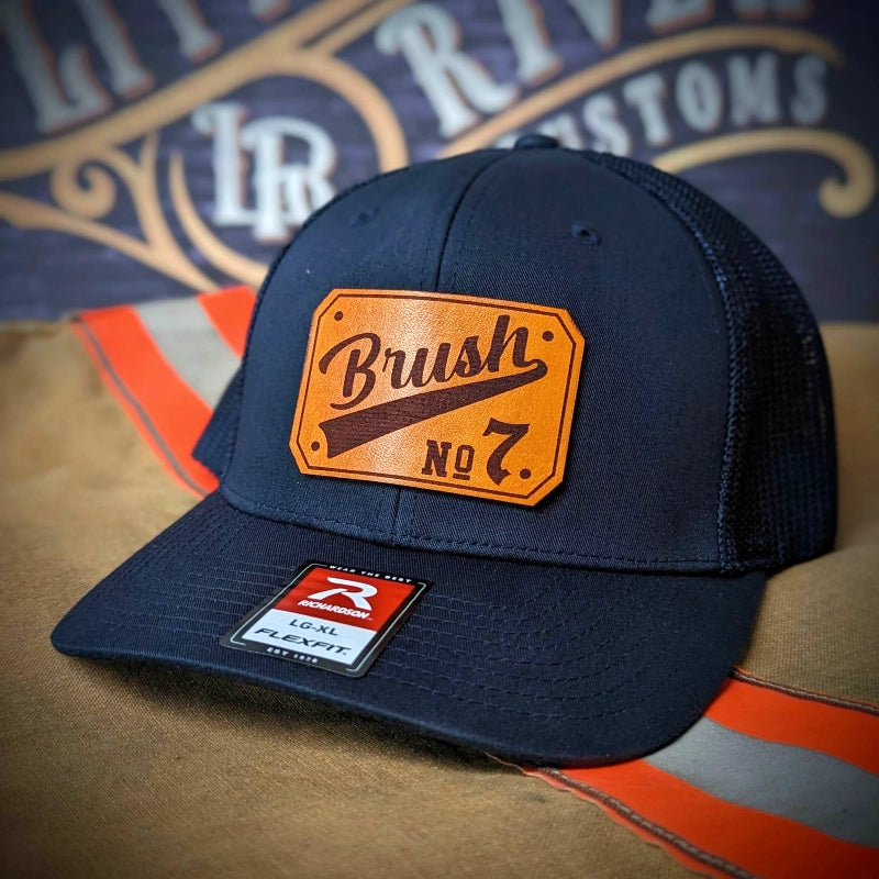 Firefighter identity hat featuring clean passport leather patch details