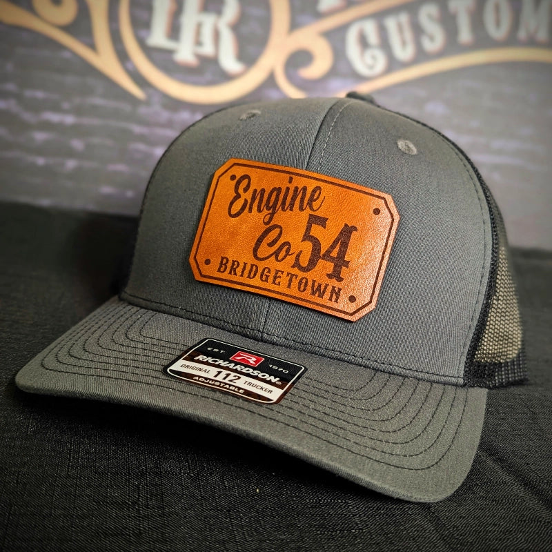 Firefighter apparel hat showing sharp passport patch customization