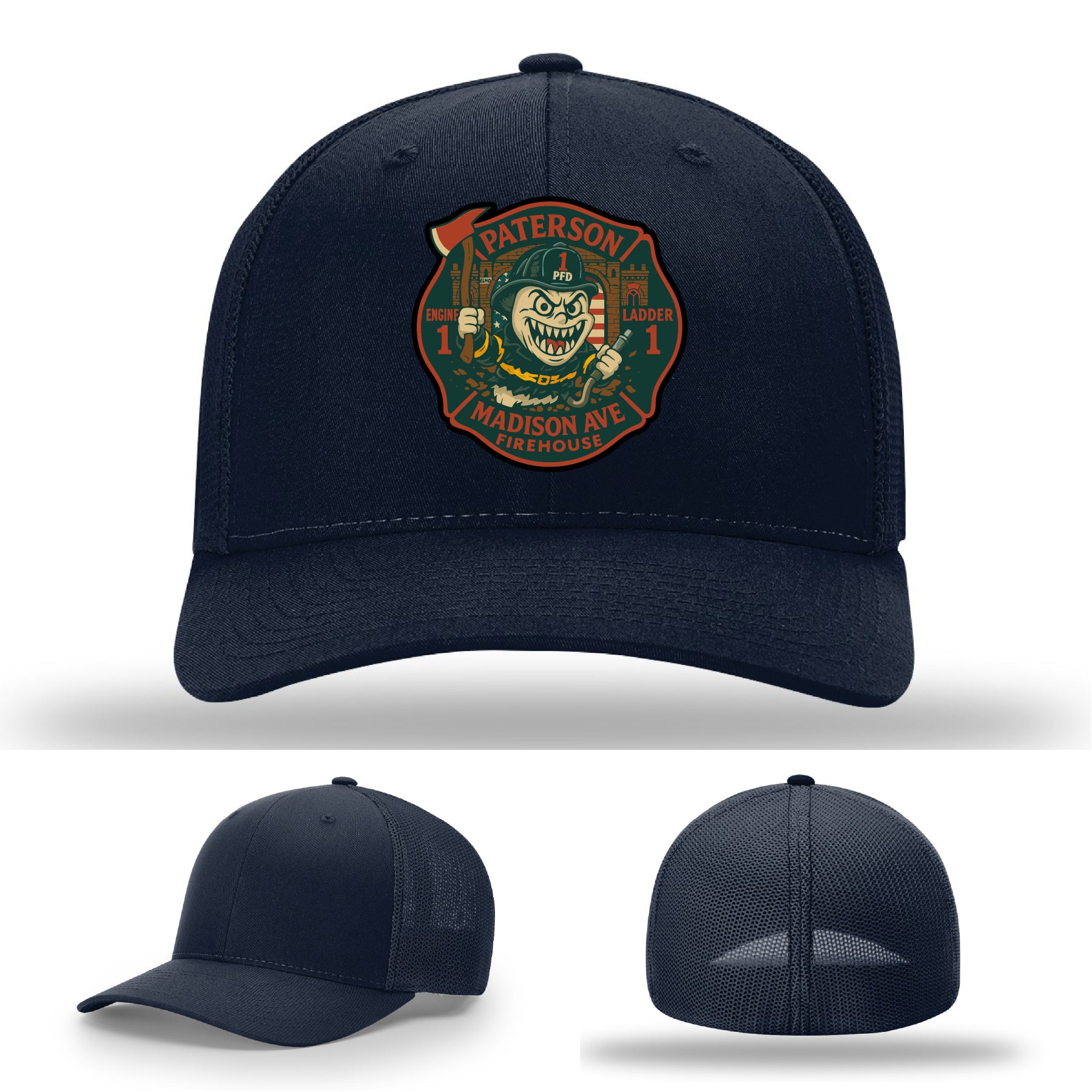 Paterson Madison Ave firefighter leather patch hat with classic fit