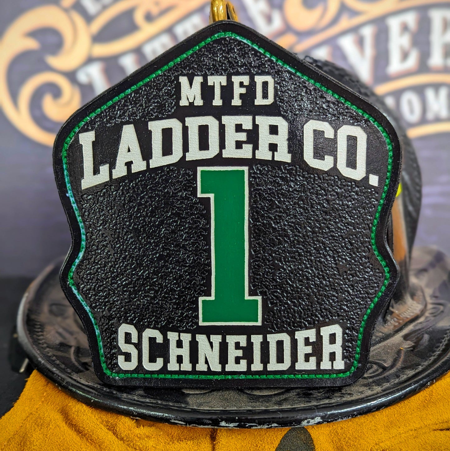handmade helmet shield – designed for station and unit representation