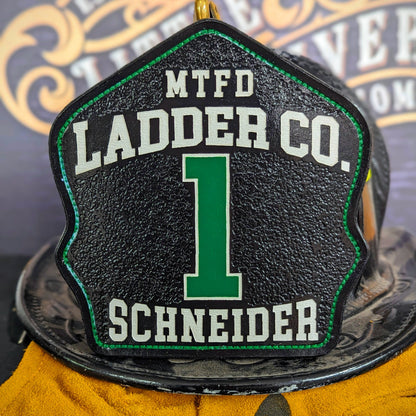 handmade helmet shield – designed for station and unit representation