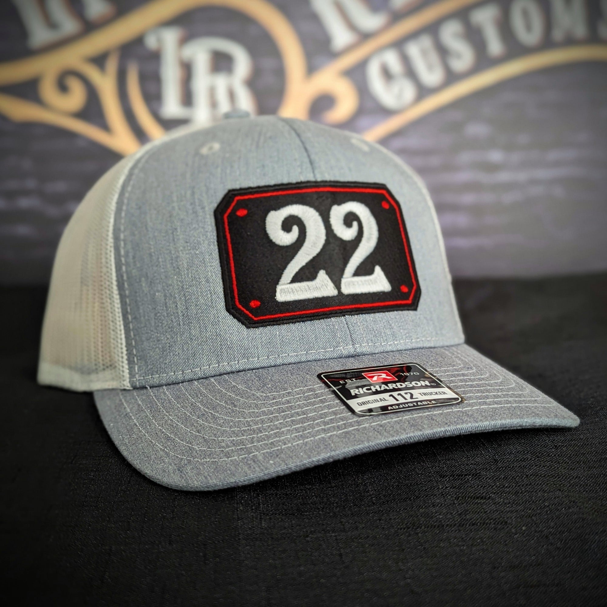 Custom embroidered firefighter hat with bold stitching, structured fit, and premium Richardson snapback design