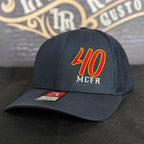 Custom embroidered firefighter hat with bold stitching, structured fit, and premium Richardson snapback design