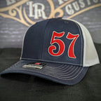 Custom embroidered firefighter hat with bold stitching, structured fit, and premium Richardson snapback design