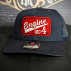 Custom embroidered firefighter hat with bold stitching, structured fit, and premium Richardson snapback design