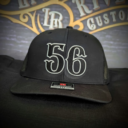 Custom embroidered firefighter hat with bold stitching, structured fit, and premium Richardson snapback design