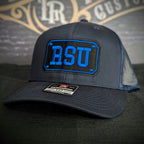 Custom embroidered firefighter hat with bold stitching, structured fit, and premium Richardson snapback design