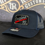 Custom embroidered firefighter hat with bold stitching, structured fit, and premium Richardson snapback design