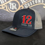 Custom embroidered firefighter hat with bold stitching, structured fit, and premium Richardson snapback design