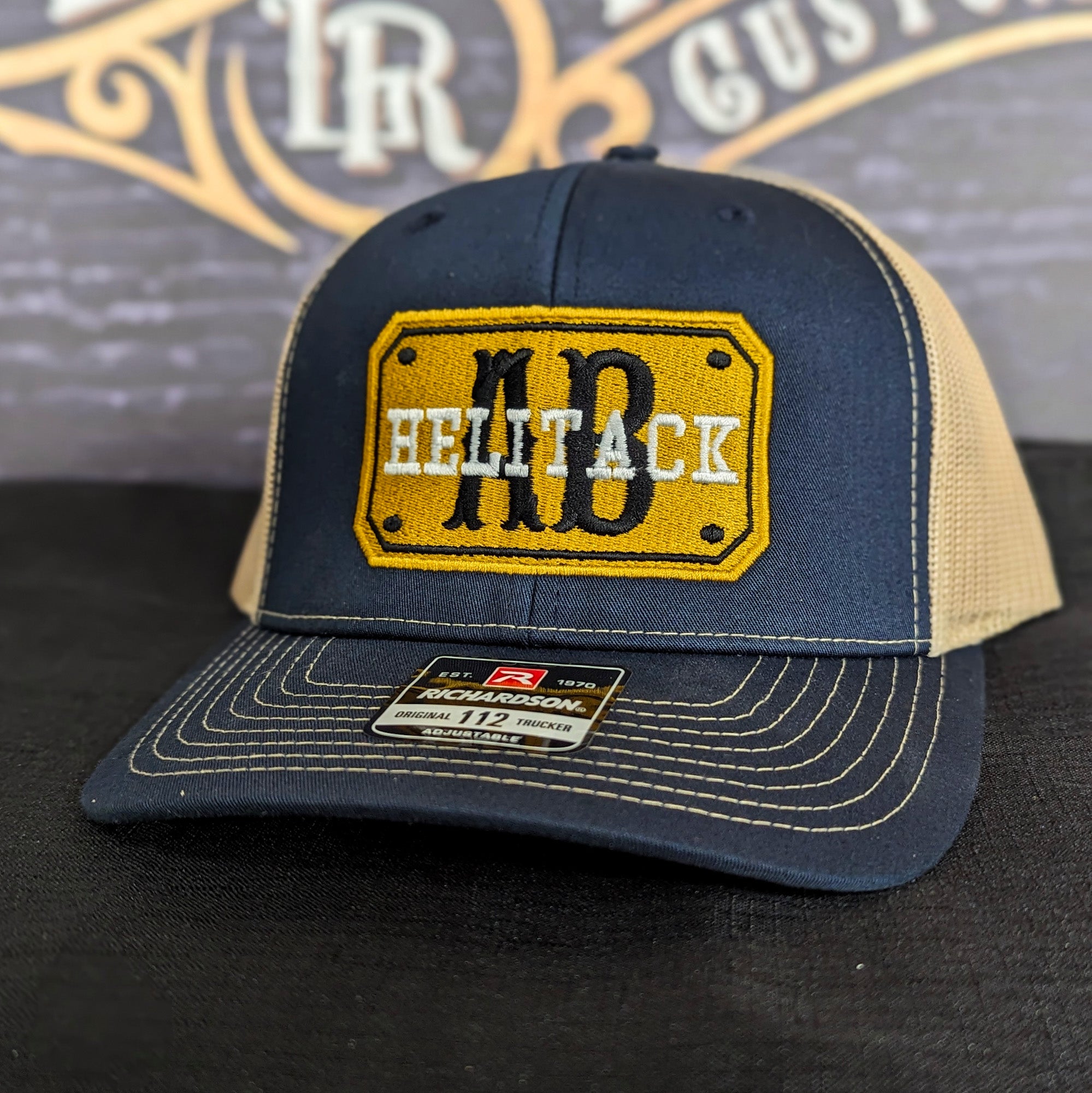 Custom embroidered firefighter hat with bold stitching, structured fit, and premium Richardson snapback design