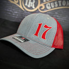 Custom embroidered firefighter hat with bold stitching, structured fit, and premium Richardson snapback design