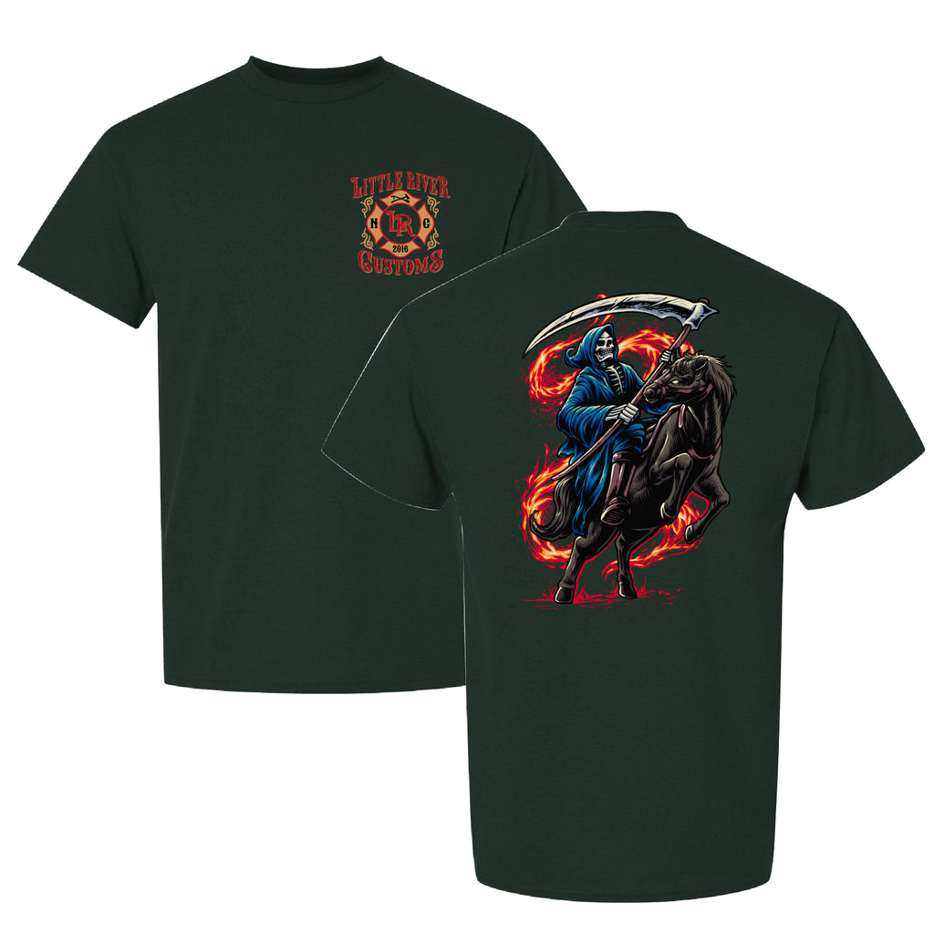 Reapers Run Tee built for station life featuring durable grim reaper back print breathable fabric and dependable comfort