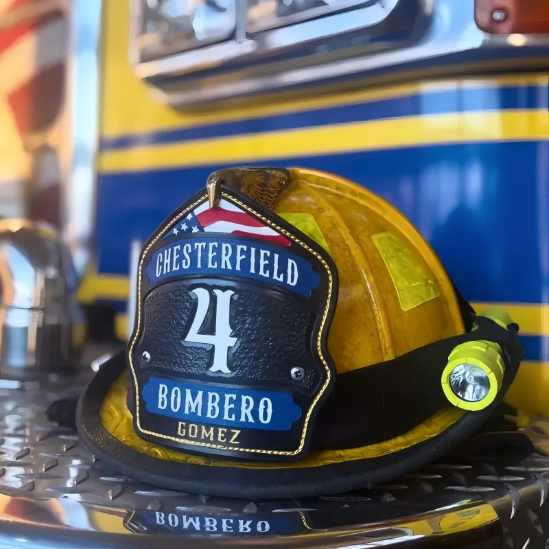 Renegade firefighter helmet shield made from real leather