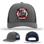 Custom firefighter leather patch hat for RTFD Hornet’s Nest