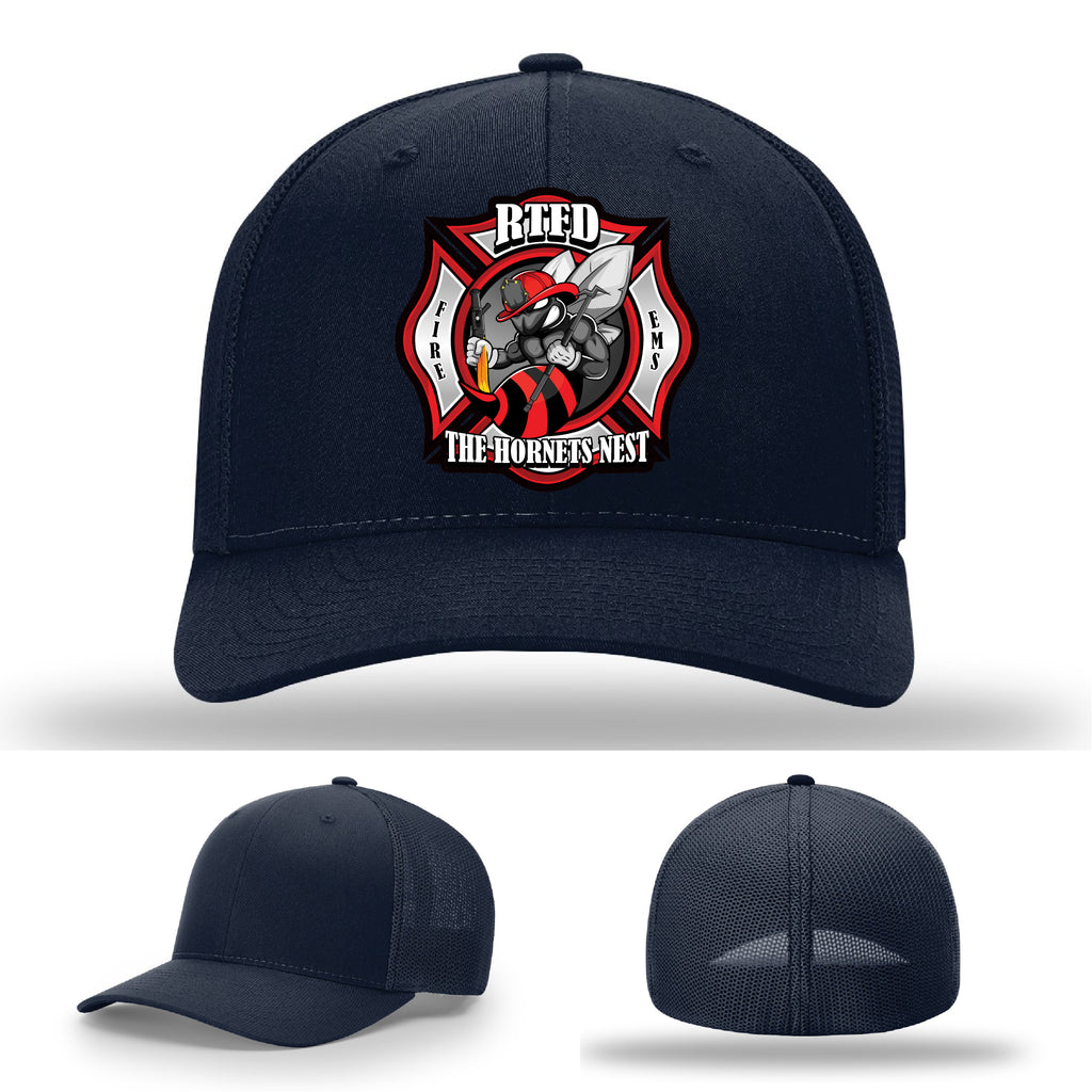 Leather patch firefighter hat RTFD Hornet’s Nest station identity