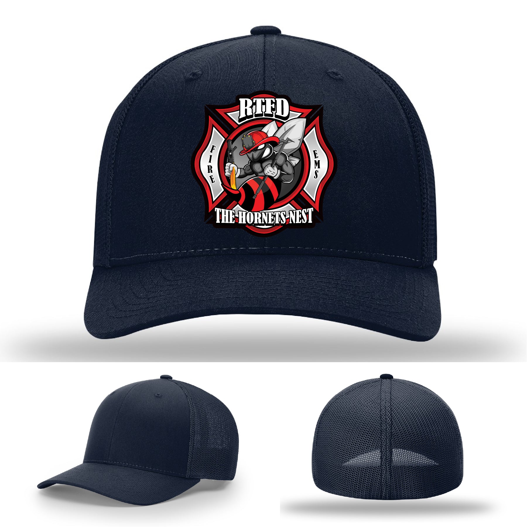 Leather patch firefighter hat RTFD Hornet’s Nest station identity