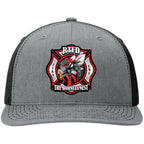 RTFD Hornet’s Nest leather patch firefighter hat front view