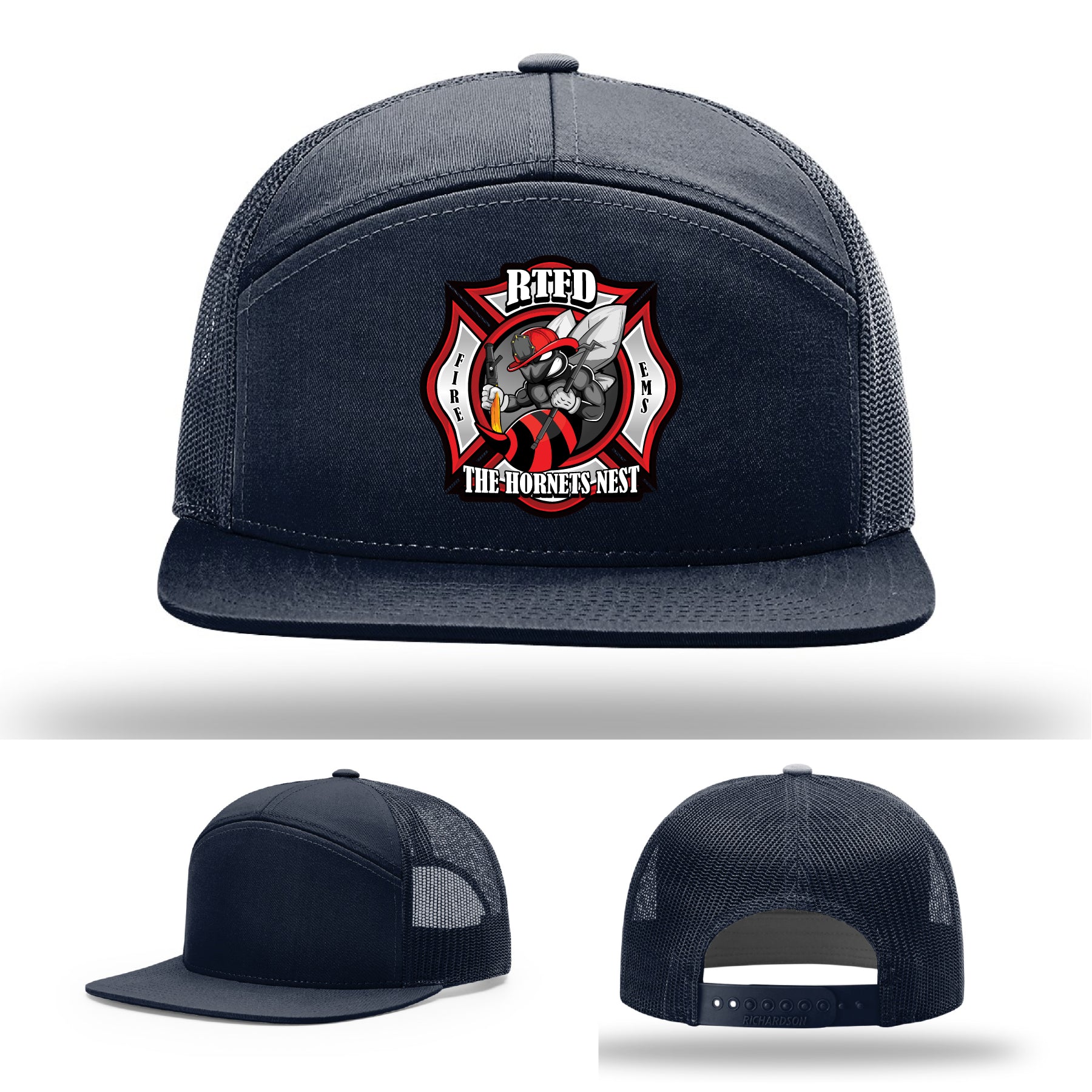 Custom Richardson hat with RTFD Hornet’s Nest firefighter patch