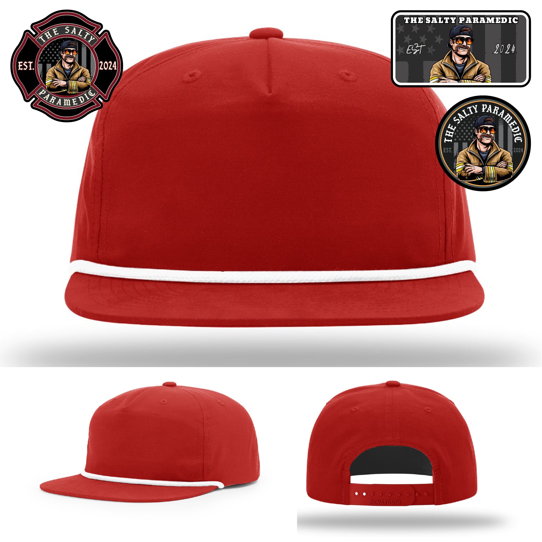 Salty Paramedic gear hat with bold leather patch