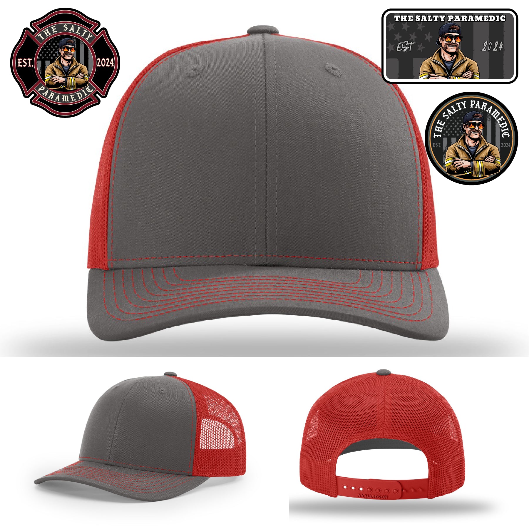 First responder hat with Salty Paramedic leather patch