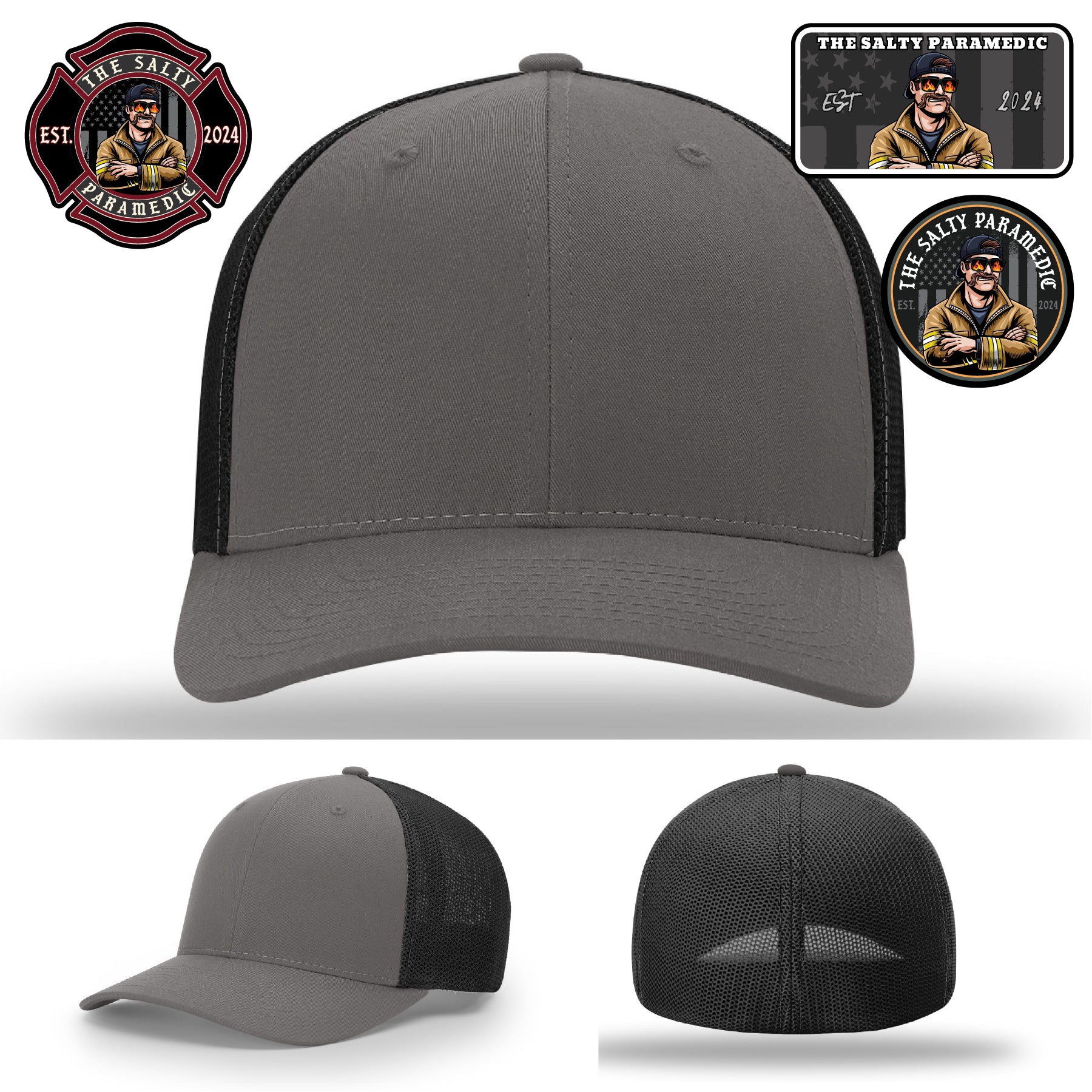 Firefighter and EMS collaboration hat with Salty Paramedic